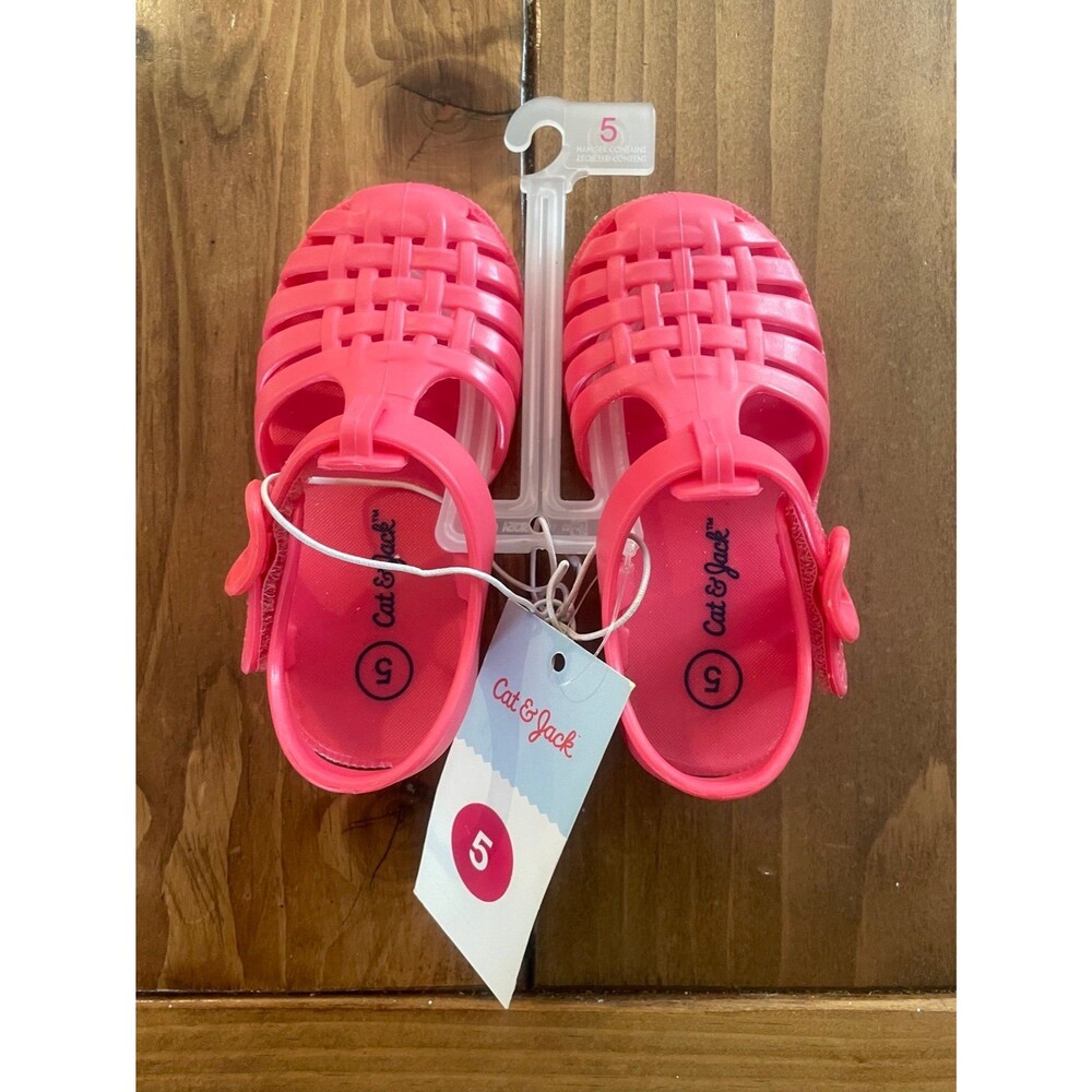 Toddler Girl Cat & Jack Pink Jelly Sandals - Size: 5 - NWT
